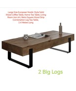 Large Size European Nordic Style Solid Wood Coffee Table (2 Big Logs Mod... - $2,279.00