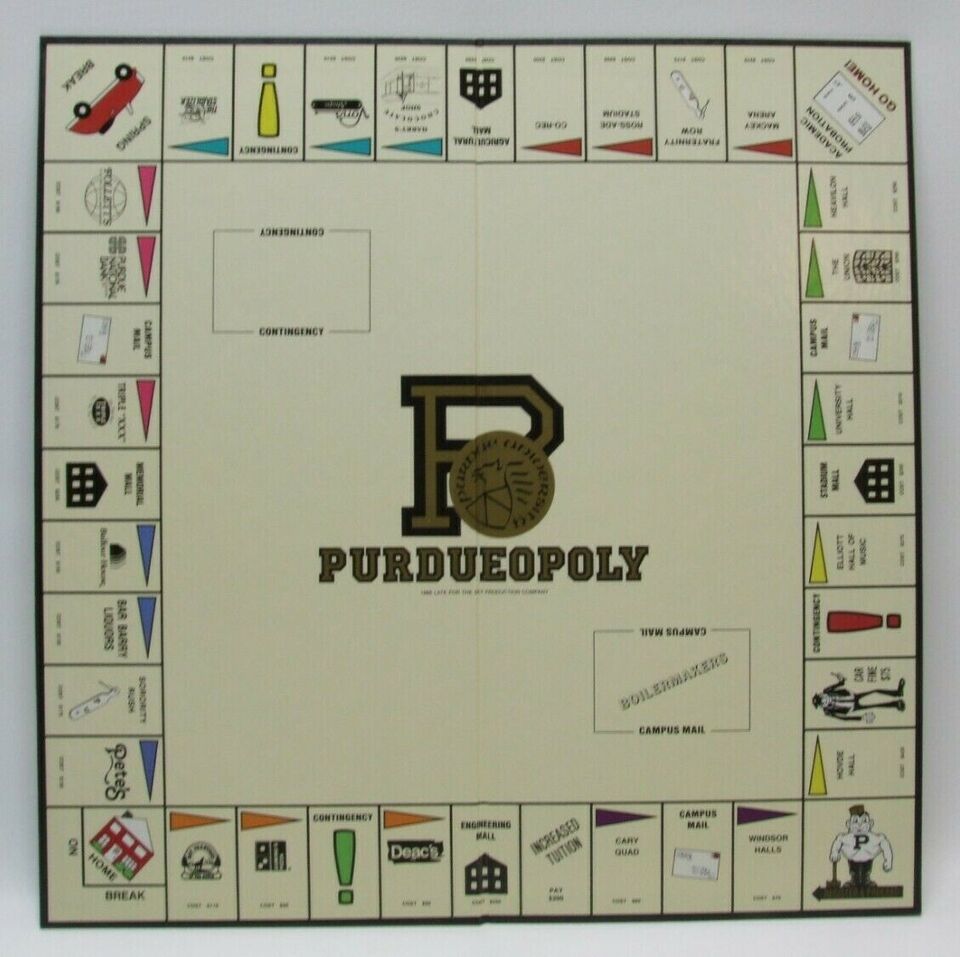 Purdueopoly 1986 Replacement Game Board Purdue University College Campus - £5.41 GBP