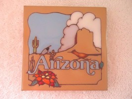 Vintage &quot; Arizona &quot; Ceramic Tile Trivet &quot; BEAUTIFUL COLLECTIBLE ITEM &quot; - £15.41 GBP