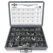 18-8 (304) Stainless Steel Hex Cap Screws Bolts Nuts Washers, 574 Pcs! - $159.94