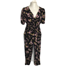 Wild Fable NWT Cute Black Floral Romper Jumpsuit Ankle Pants ~ Sz XS  - £14.84 GBP