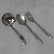 Oneida Spice Serving Pieces Spoon Meat Fork Ladle Stainless Steel Floral Heel - £19.94 GBP