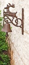 Cast Iron Rustic Vintage Western Stag Deer Bell Door Wall Dinner Yard Farm - $25.99