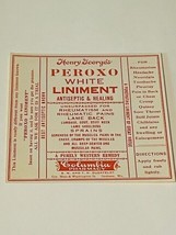 Drug Store Pharmacy Apothecary Label Ad Vtg Peroxo Columbia Henry George... - £7.61 GBP