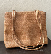 Womens Wicker Look Handbag Tan Shoulder Bag - $24.93