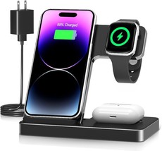 Wireless Charger Charging Station: 3 in 1 Charger Stand Multiple Devices - £16.04 GBP