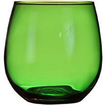 Elegant  Emerald  Green  Stemless Wine Juice Water Glass  Goblet - $32.00
