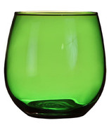 Elegant  Emerald  Green  Stemless Wine Juice Water Glass  Goblet - £25.57 GBP