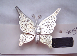  Vintage Silver Filigree Large Butterfly Brooch - $9.99