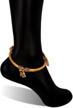 Anklet 14k Gold Plated Chain Women Jewelry Foot Bangle Kada Bracelet Ankle India - $22.95