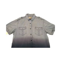 Chalc Men&#39;s Shirt Blue Grey XL Long Sleeve Button-Up Cotton Blend  - £27.53 GBP