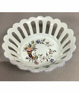 French Made Decor Rouen Fait Main Reticulated Floral Basket - 7”D - $27.83 CAD