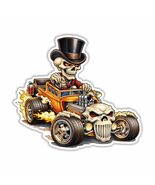 Hot Rod Skull Driver Sticker Vintage Rat Rod Skeleton  Car Peel N' Stick - $3.22+