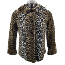 Vtg Maria Dionisiou Faux Fur Coat Jacket Women’s Animal Print Brown Blac... - $66.34