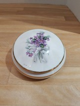 Limoges France 5&quot; Powder Jar Trinket Box Floral  - $16.82