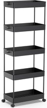 Black Spacekeeper 5-Tier Storage Cart, Bathroom Storage Organizer, And D... - $51.96