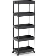 Black Spacekeeper 5-Tier Storage Cart, Bathroom Storage Organizer, And D... - €45,51 EUR