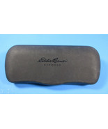 Eddie Bauer Hard Clamshell Eyeglasses Case Black Tan Velvet Interior - $9.85