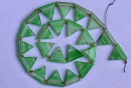 Natural, 21 pieces faceted green opal triangle gemstone briolette beads 14x16 mm - £51.83 GBP