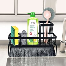 Kitchen Sink Caddy Sponge Holder Sink With Brush Holder Stainless Steel Self Dra - £23.08 GBP