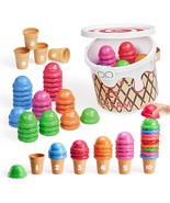 65 Pcs Ice Cream Cones And Scoops Toy Set For Toddlers And Kids, With St... - $50.32