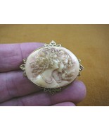CM24-42) Girls Two SISTERS twins best friends white pink cameo brass PIN... - $493.55 MXN