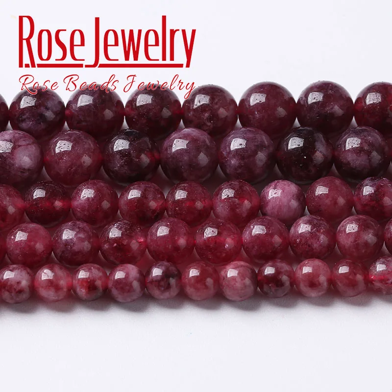 Dark Red Garnet Jade Beads Natural Stone Round Loose Beads For Jewelry Making - £11.50 GBP+
