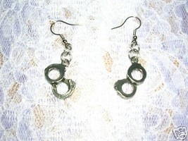 WILD LAW BREAKER HAND CUFFS / HAND CUFF COPPER CRIME PEWTER DANGLING EAR... - $9.99