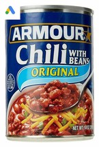 Armour  Chili With Beans, 14 oz. (18 Cans Included)UPC ‏ : ‎ 01700001470... - $49.50