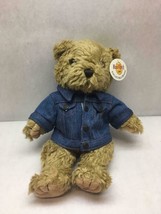 Vintage Hard Rock Cafe Jean Jacket Barcelona Teddy Bear Light Brown Original Tag - £23.73 GBP