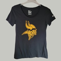Minnesota Vikings Womens Shirt Medium Nike Tee Short Sleeve Black NFL Fo... - £10.11 GBP