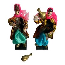 TWO Vintage HUNER Dolls Pink Turkish SOUVENIRS - $29.69