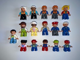 Lego Duplo - Lot Of 16 Figures Construction Farmers Kids Police Pilot Baker - £31.64 GBP