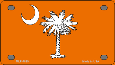 South Carolina Flag Orange Novelty Mini Metal License Plate Tag - $14.95