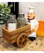Ebros Spice A La Carte Chef Pushing Wheelbarrow Cart Salt &amp; Pepper Shake... - $25.99