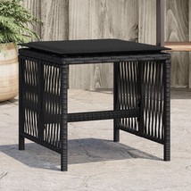 vidaXL Garden Stool Set of 4 Black PE rattan 16.1 x 16.1 x 14.2 in - $147.64