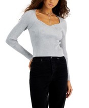 MSRP $36 Hooked Up by Iot Juniors&#39; Long Sleeve Bustier Top Gray Size XS - £18.48 GBP