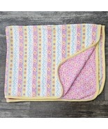 Vintage Gymboree Blanket Pink Floral Stripe Baby Cotton Les Fleurs Yello... - €233,00 EUR