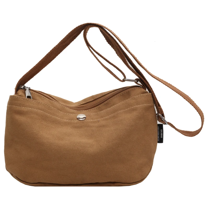 Small Canvas Women&#39;s Bag Solid Shoulder Cross Bag Female Messenger Bag Y2K Eco B - £21.93 GBP
