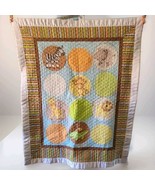 Vintage Baby Crib Quilt Blanket Handmade Jungle Animal Party - $474.98 MXN