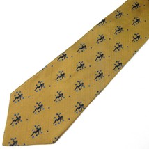 Tommy Hilfiger Virgo Constellation Zodiac Yellow Gold Silk Tie 59&quot; x 4&quot; - £49.51 GBP