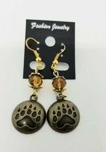 Gold Animal Track earrings- bear track. free shipping. - $11.88