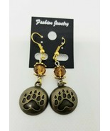 Gold Animal Track earrings- bear track. free shipping. - £9.44 GBP