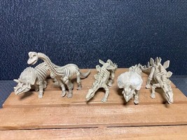 Lot of 5 Dinosaur Skeleton Figure Cake Toppers Toys Plastic 2007 Decopac - £6.78 GBP
