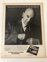 1970s Gillette Twin Jector Blades Telly Savalas Vintage Print Ad pa15 - $7.91