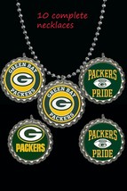 Green Bay packers Bottle Cap Necklaces party favors lot 10 necklace nfl - $14.84