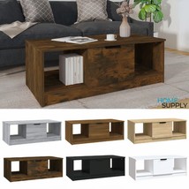 Modern Wooden Rectangular Living Room Coffee Table With Storage Compartm... - £53.76 GBP+