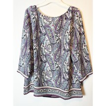 J. Jill Womens Adara Violet Paisley Wrap Back Shirt Size Medium - £15.61 GBP