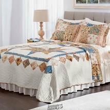 Reversible Mini Patchwork Quilt Set Country Lane Twin ONE SHAM WITH TWIN - £37.35 GBP