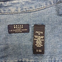 Crazy Horse CHPU2672 Women's M Petite Blue Denim Long Sleeve Button Up Jacket image 4